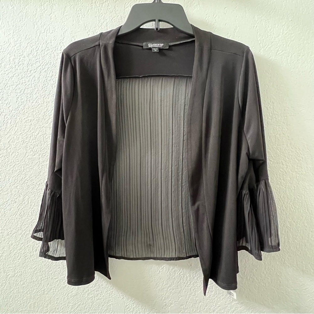 Glamour Blazer Fan-Sleeves Top